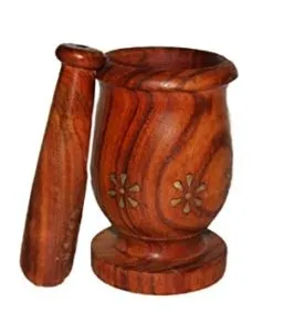 Craftgasmic Beautiful Wooden Kitchen Okhli Masher Mortar Rs 198 amazon dealnloot