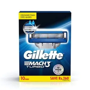 Gillette Mach Turbo 3 Shaving Blades Pack Rs 917 amazon dealnloot