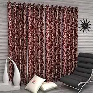 Home Sizzler 4 Piece Eyelet Polyester Window Rs 213 amazon dealnloot