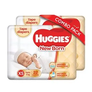 Huggies Taped Diapers New Born XS Size Rs 347 amazon dealnloot
