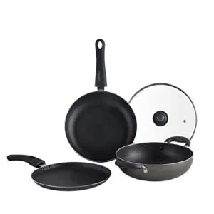 Lifelong Popular Non Stick Cookware Set 3 Rs 999 amazon dealnloot