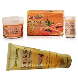 NutriGlow Face Fairness Sets Papaya Fruit Bleach Rs 134 amazon dealnloot