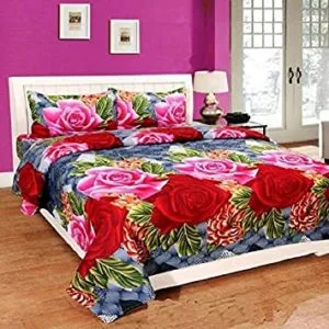 PRIDHI TC Pure Cotton Double Bedsheet with Rs 249 amazon dealnloot