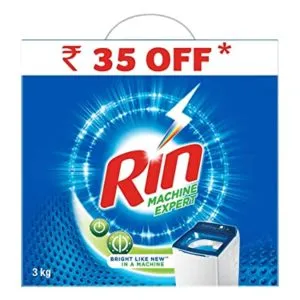 Rin Machine Expert Detergent Powder 3 kg Rs 325 amazon dealnloot