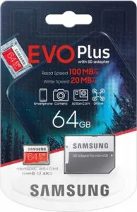 Samsung Evo Plus 64GB MicroSD XC Class 10 UHS-1 Mobile Memory Card