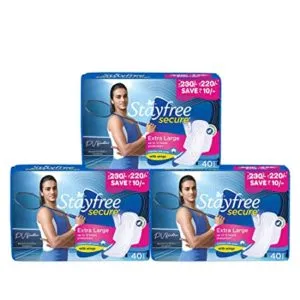 Stayfree Secure XL Cottony Sanitary Napkin 40 Rs 435 amazon dealnloot