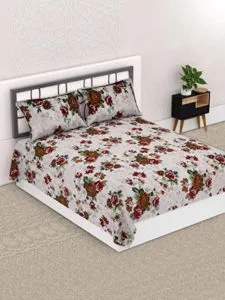 Valito Microfibre 120 TC Bedsheet Queen_Beige Rs 249 amazon dealnloot