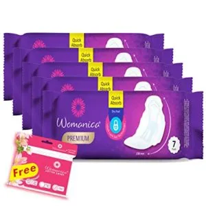 Womanica Quick Absorb PREMIUM Regular Size Sanitary Rs 174 amazon dealnloot