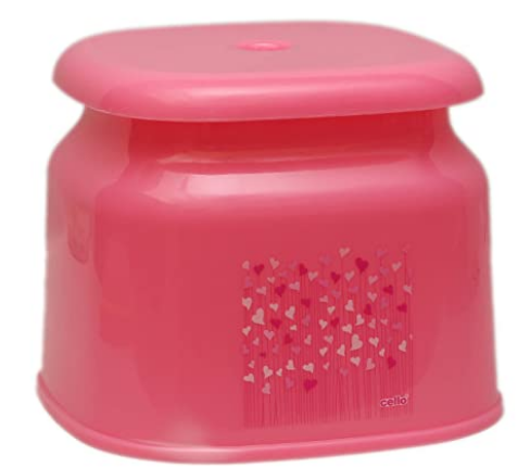 Cello Marbella Square Plastic Stool, Pink