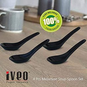 Iveo 100 Percent Melamine Soup Spoon Black Rs 99 amazon dealnloot