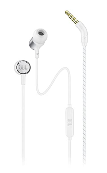 JBL LIVE100 in-Ear Headphones with in-Line Microphone and Remote (White)