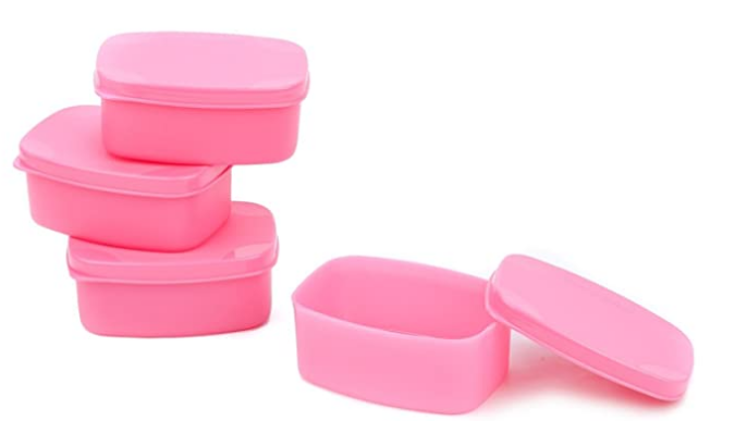 Signoraware Cute Plastic Container Set, 100ml, Set of 4, Pink
