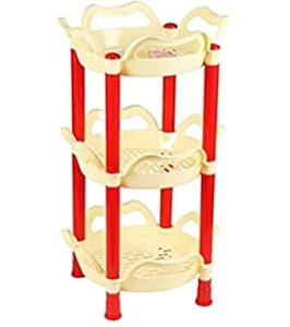 Sunshine Plastic Storage Rack 3 Layers Red Rs 223 amazon dealnloot