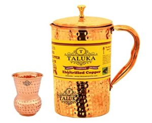 Taluka Handmade Copper Jug with Hammered Water Rs 565 amazon dealnloot