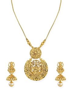 Zaveri Pearls Antique Gold Tone Goddess Temple Rs 140 amazon dealnloot