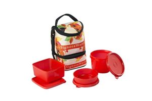 Signoraware Blossom Trio Lunch Box with Bag Rs 302 amazon dealnloot