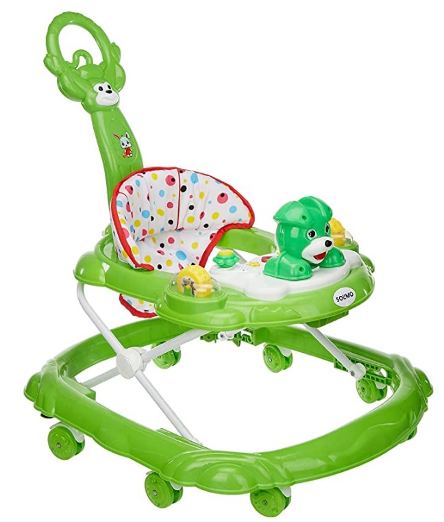 Amazon Brand - Solimo Baby Walker with Push Handle, Green