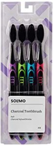 Amazon Brand Solimo Charcoal Infused Toothbrush Pack Rs 118 amazon dealnloot