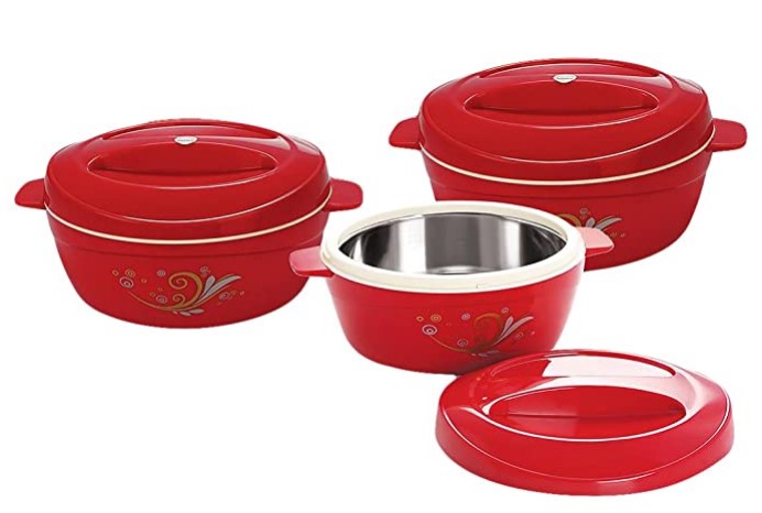 Cello Alpha Casseroles Gift Set, 3-Pieces, Maroon
