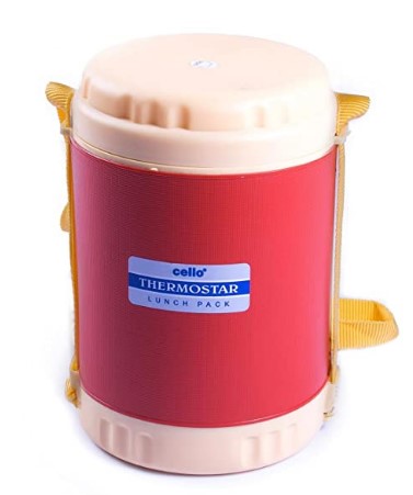 Cello Thermostar Insulated 3 Container Lunch Carrier, Red