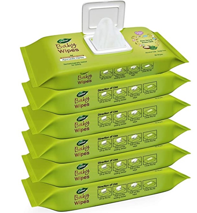 Dabur Baby Wipes - with Moisture Lock Cap