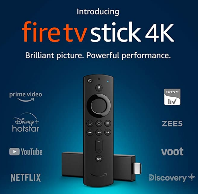 Fire TV Stick 4K with Alexa Voice Remote Stream in 4K resolution