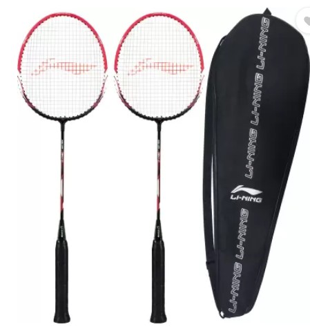 LI-NING XP-60-IV ( strung ) - Pack of 2 With 1 full cover Black