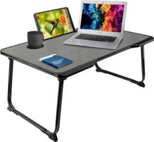 Portronics Wood Portable Laptop Table  (Finish Color - Black)