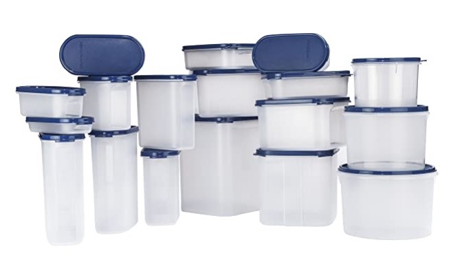 Signoraware Easy Kitchen Plastic Container Set, 18-Pieces, Blue