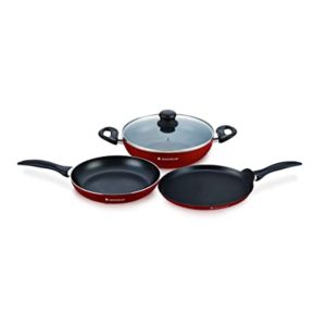 Wonderchef Topaz 4 Pc Red Set Rs 1399 amazon dealnloot