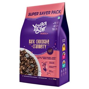 Yogabar Wholegrain Breakfast Muesli Dark Chocolate Cranberry Rs 201 amazon dealnloot