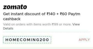 zomato rs 140 off