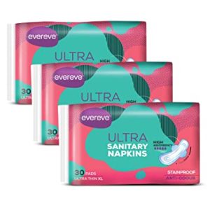 Evereve Ultra Sanitary Napkin XL 284mm Pack Rs 359 amazon dealnloot