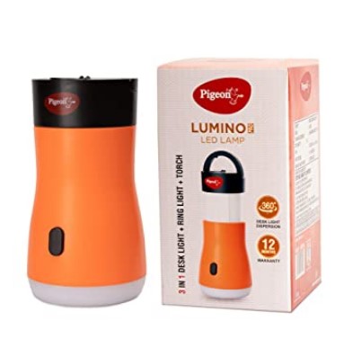 Pigeon by Stovekraft Lumino Pro Desk + Torch Emergency Lamp with 1200mAH Battery (Orange)