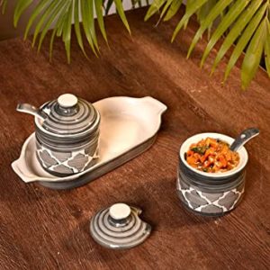 Unravel India Ceramic Handpainted jar Storage Organizer Rs 308 amazon dealnloot