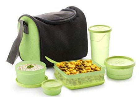 Floraware Fresh Sling 5 Container Lunch Box with Bag, Green