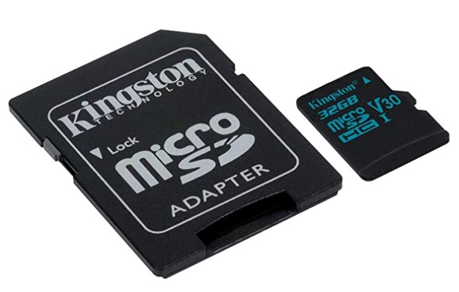 Kingston Canvas Go 32GB Class 10 MicroSDHC Memory Card with Adapter