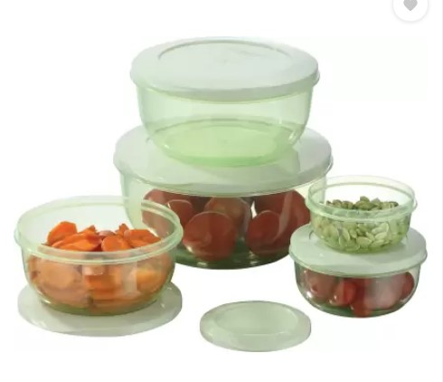 MASTER COOK - 1000 ml, 2700 ml, 290 ml, 580 ml, 1700 ml Plastic Grocery Container  (Pack of 5, Green)