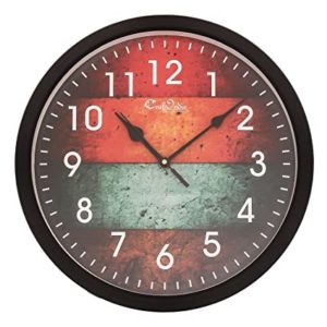 eCraftIndia Designer Round Analog Black Wall Clock Rs 269 amazon dealnloot