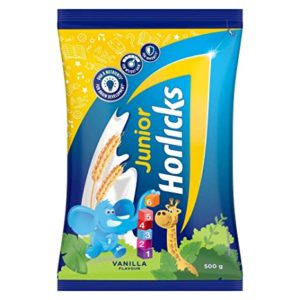 Horlicks Junior Health Nutrition Drink Vanilla Pouch Rs 123 amazon dealnloot