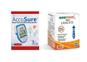 AccuSure Blue 50 Test Strips with AmbiTech Rs 78 amazon dealnloot