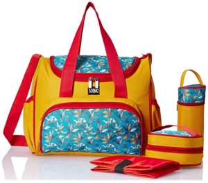 Amazon Brand Solimo Frolic Diaper Bag Mustard Rs 499 amazon dealnloot