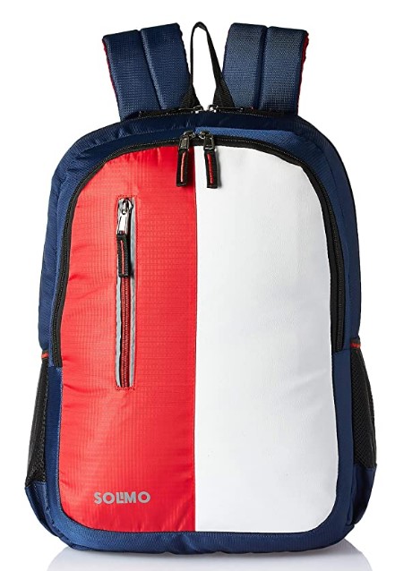 Amazon Brand - Solimo Laptop Backpack for 15.6-inch Laptops, 28L (Red & White)
