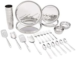 Amazon Brand Solimo Stainless Steel Dinner Set Rs 1075 amazon dealnloot