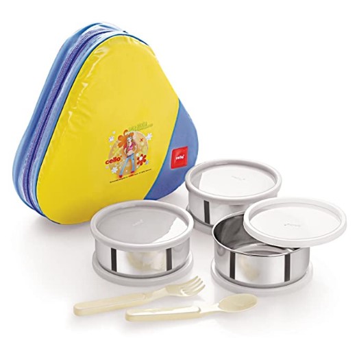 Cello Eat-N-Eat 3 Plastic Container Lunch Packs, Yellow