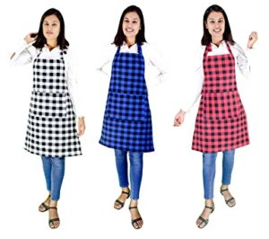 GLUN Waterproof Unisex Kitchen Apron Checkered Design Rs 30 amazon dealnloot