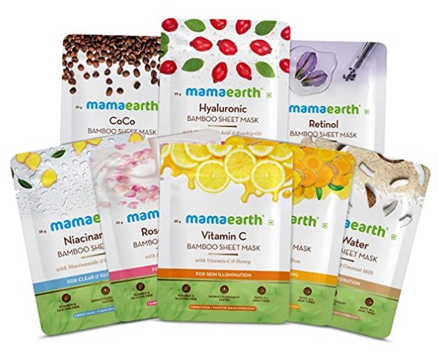 Mamaearth India's 1st Bamboo-Based Sheet Masks - Pack of 8