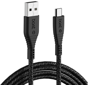 boAt Micro USB 55 Tangle-Free Cable with 3A Fast Charging & 480mbps Data Transmission