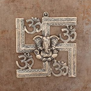 eCraftIndia Lord Ganesha on Om Swastik Metal Rs 292 amazon dealnloot