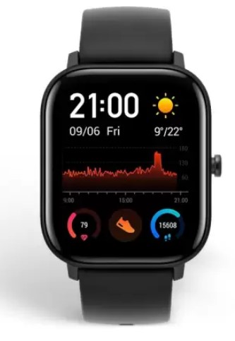 huami Amazfit GTS AMOLED Smartwatch (Black Strap, Regular)